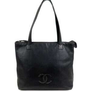 💎✨Authentic✨💎CHANEL COCO Mark Leather Shoulder Bag Black